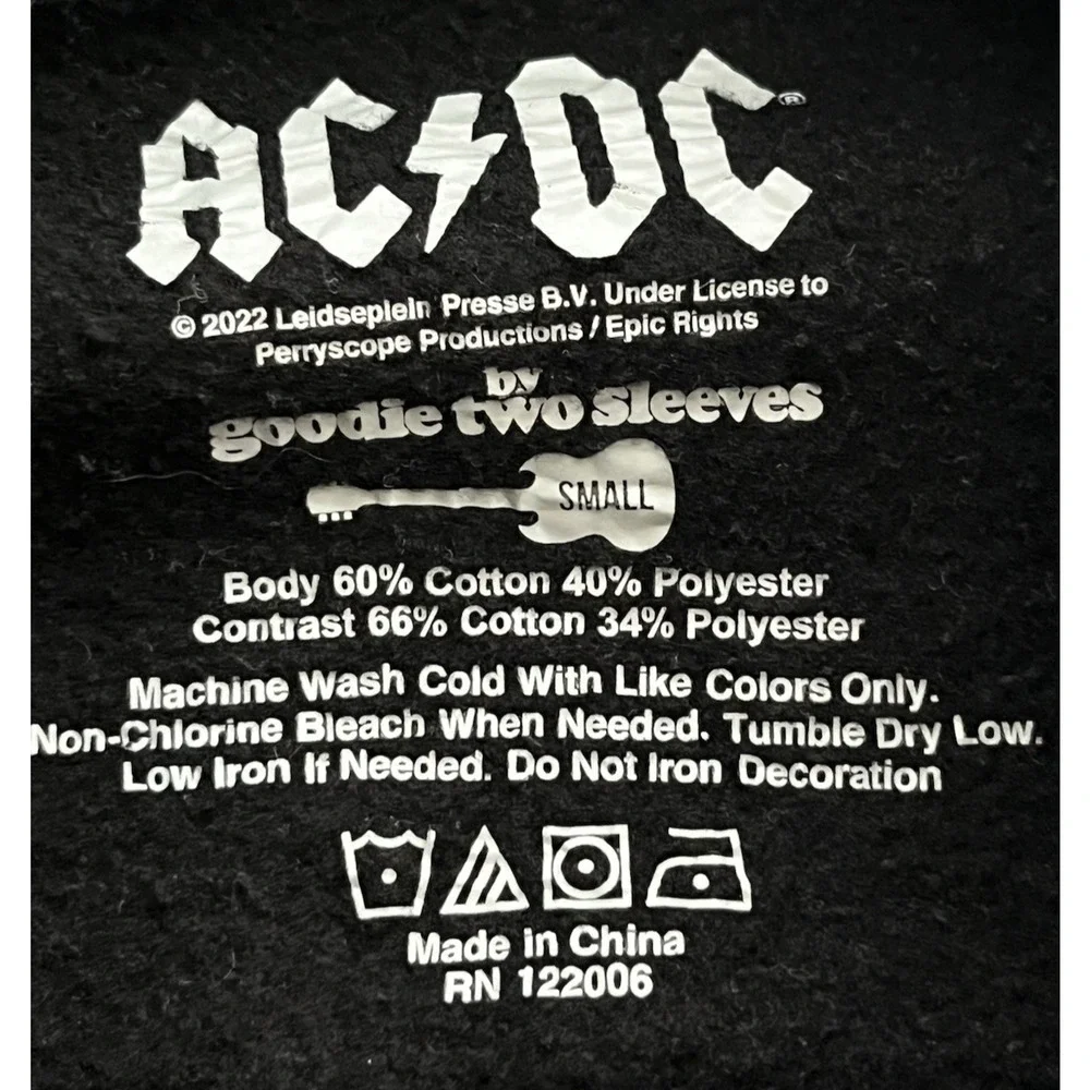 AC/DC High Voltage Graphic Bomber Varsity Jacket Size Small Colorblock Snap Up - Picture 14 of 15